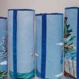 Blue Needlepoint Torah Covers