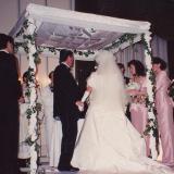 Eyelet Lace Freestanding Huppah with "I am my beloved’s" Inset